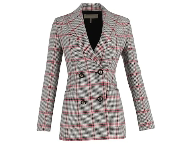Chaqueta D.B. de cuadros cruzada Elie Saab en poliéster multicolor 