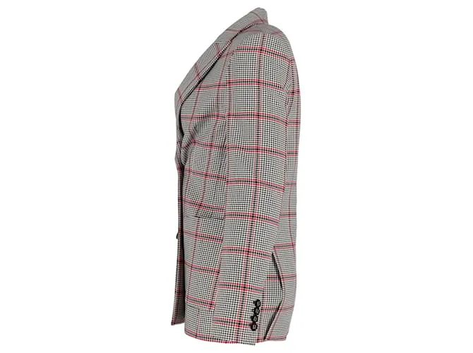 Chaqueta D.B. de cuadros cruzada Elie Saab en poliéster multicolor 