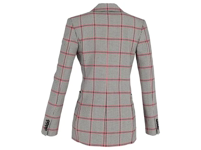 Chaqueta D.B. de cuadros cruzada Elie Saab en poliéster multicolor 