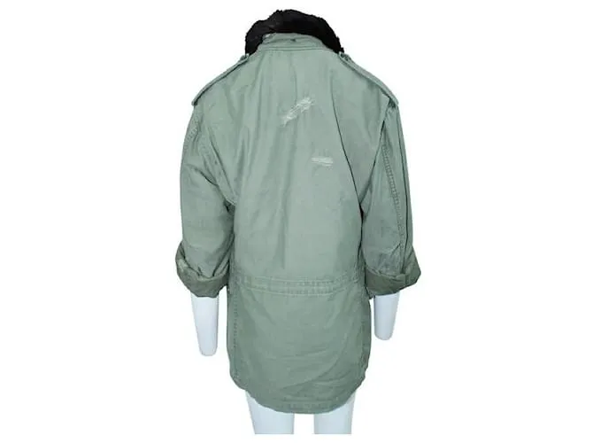 Chaqueta de invierno verde oscuro con piel de Reformation 