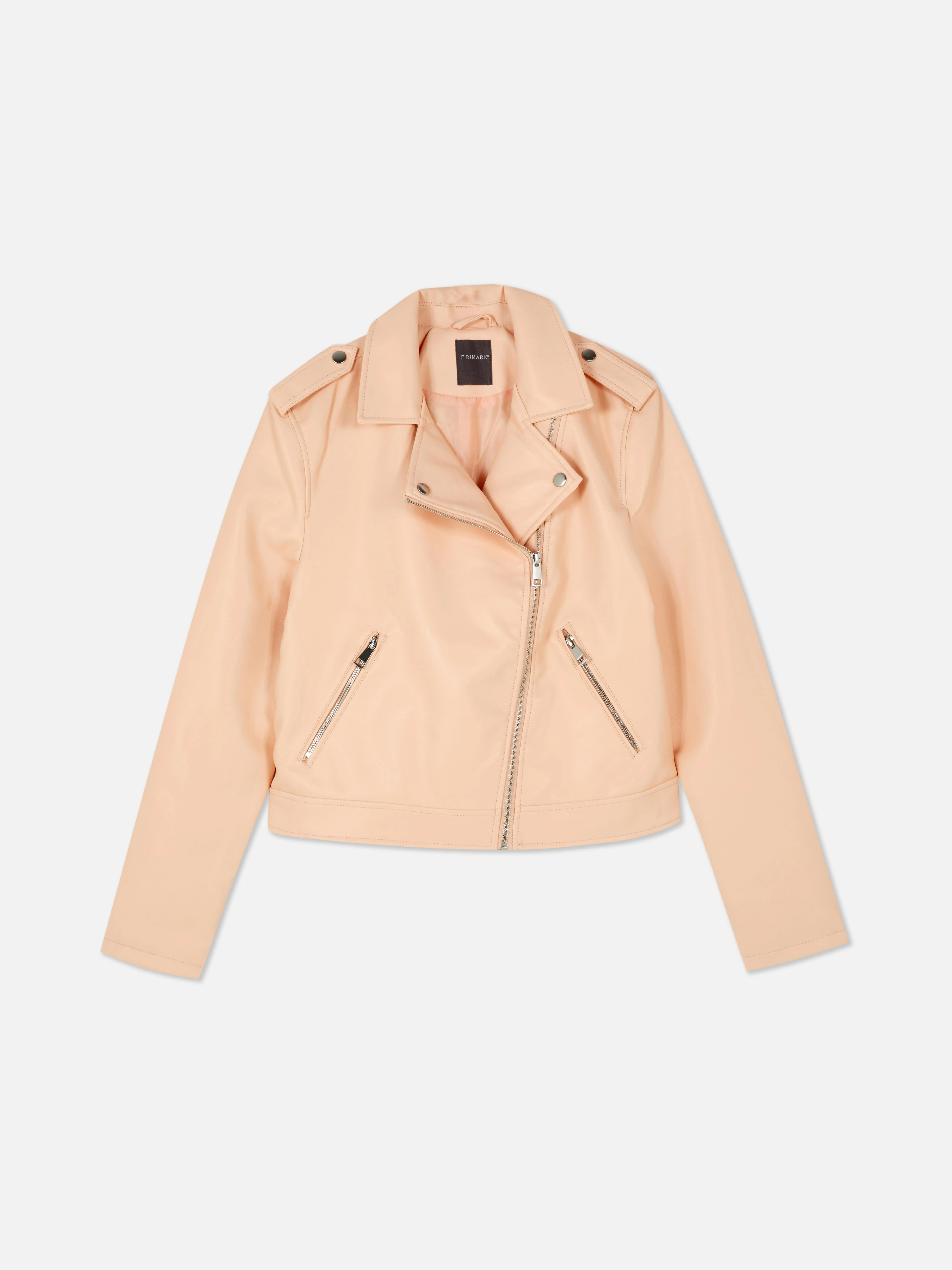 Chaqueta motera básica de cuero sintético