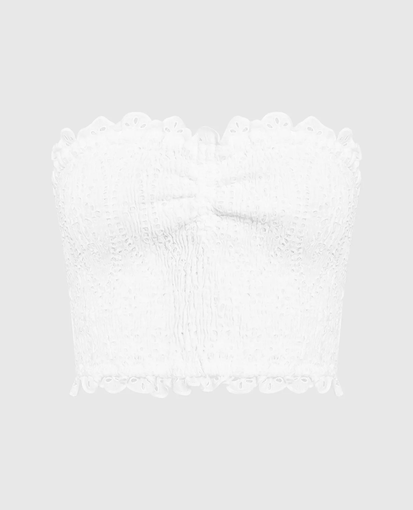 Charo Ruiz Areth white top with broderie embroidery