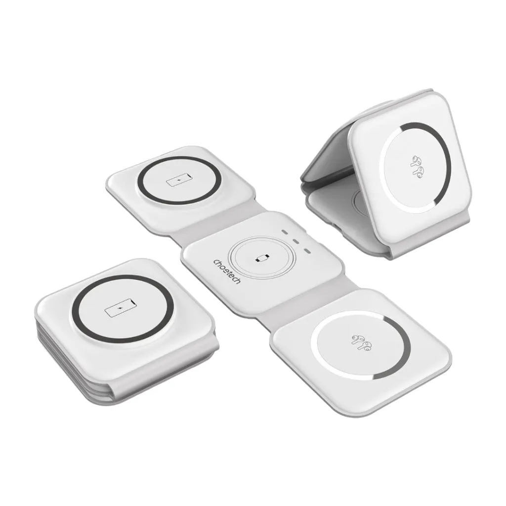 CHOETECH CARGADOR INALáMBRICO MAGNéTICO PLEGABLE 3 EN 1, T588F