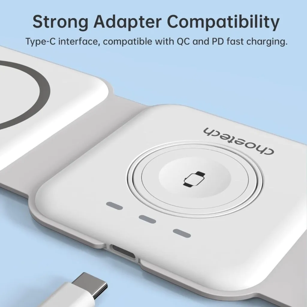 CHOETECH CARGADOR INALáMBRICO MAGNéTICO PLEGABLE 3 EN 1, T588F