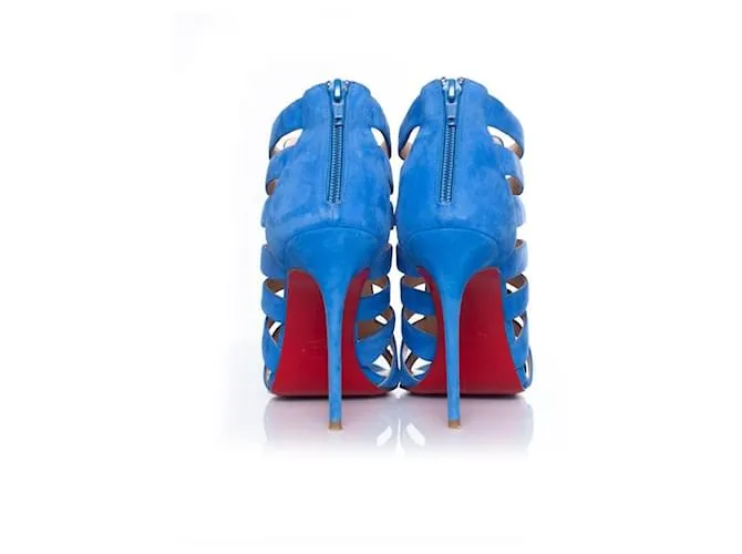 Christian Louboutin, Sandalia Denis con abertura y puntera abierta Azul 