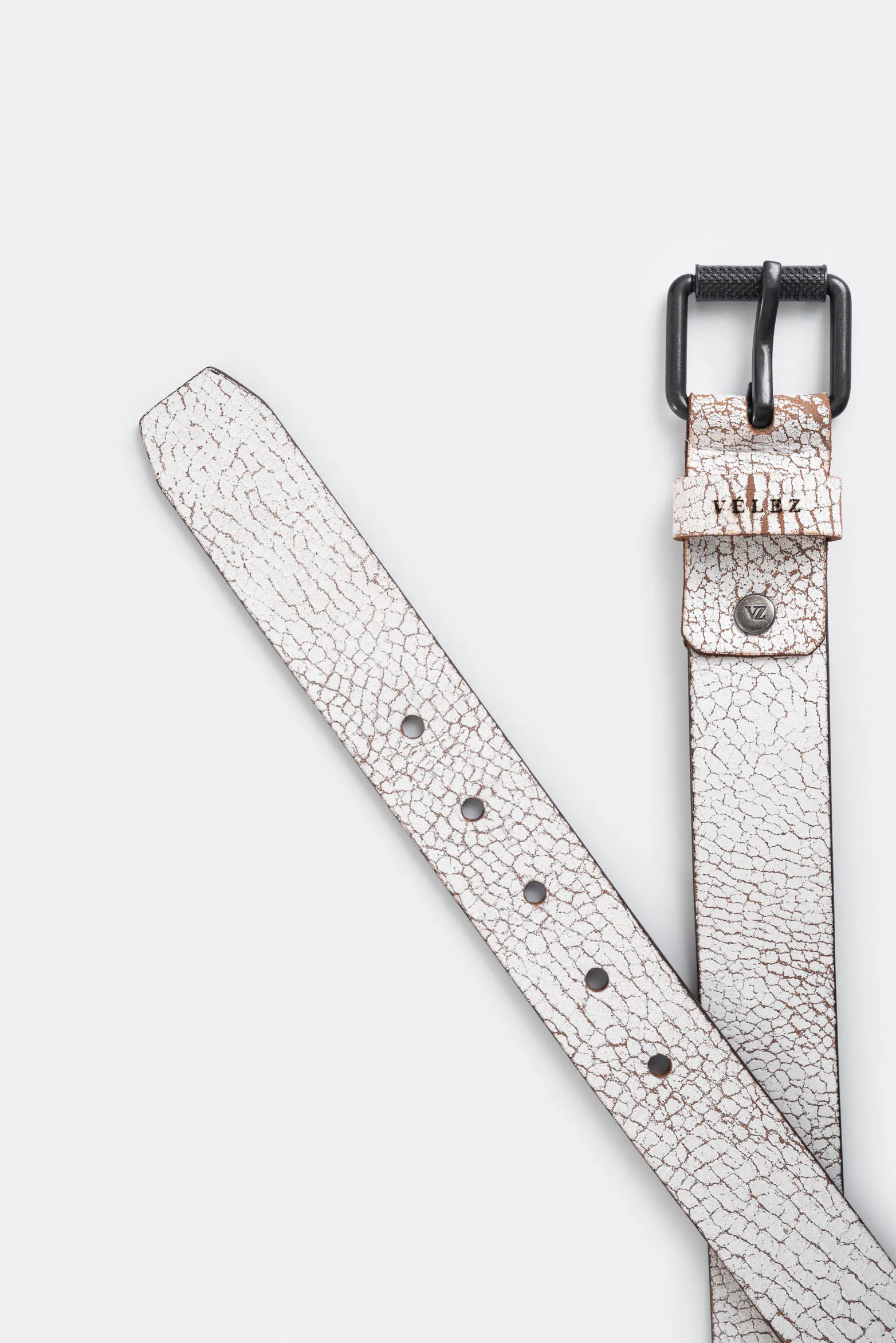 Cinturón unifaz Capri de cuero para hombre efecto craquelado