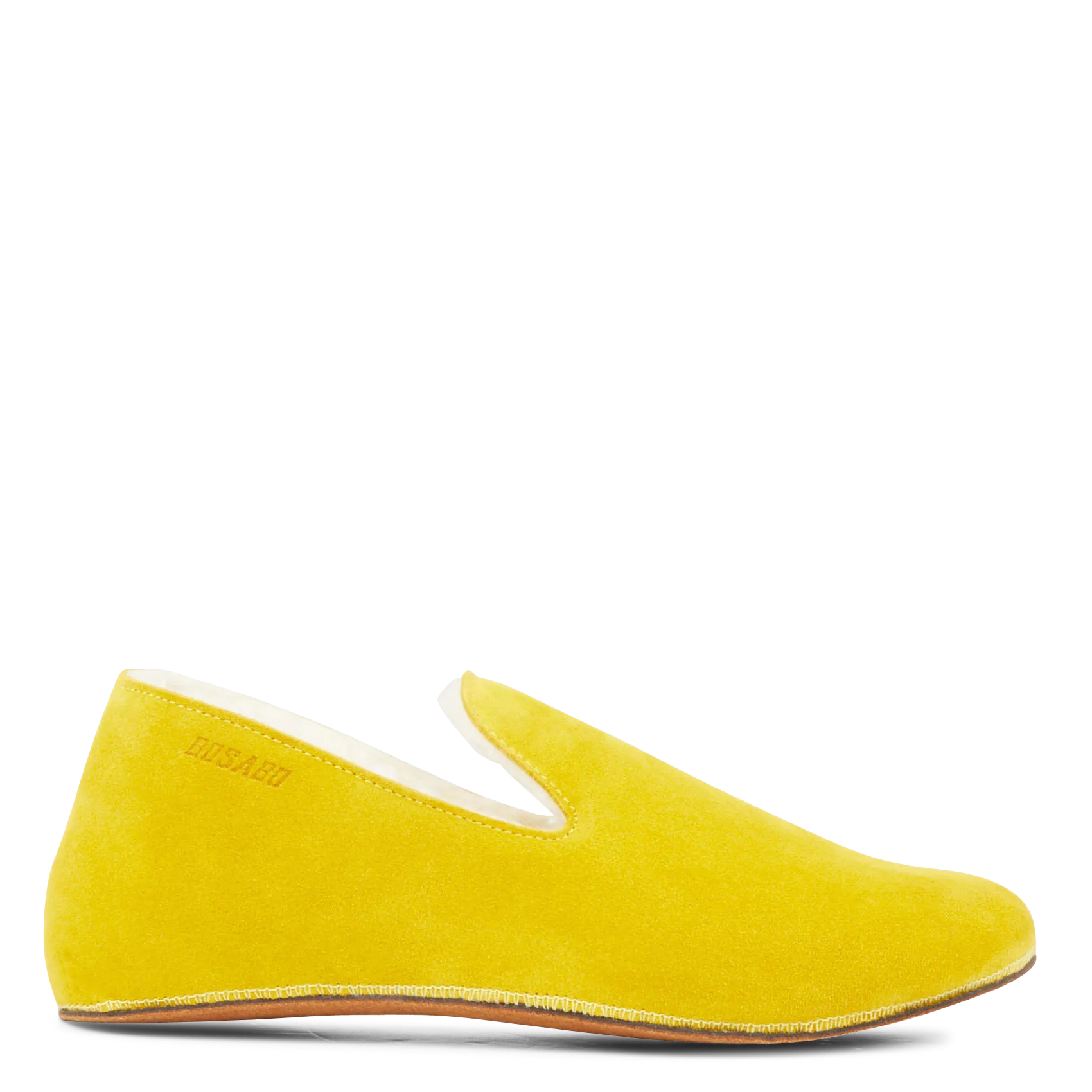 COCO  ZAPATILLAS DE CASA DE PIEL CON PELO EN AMARILLO