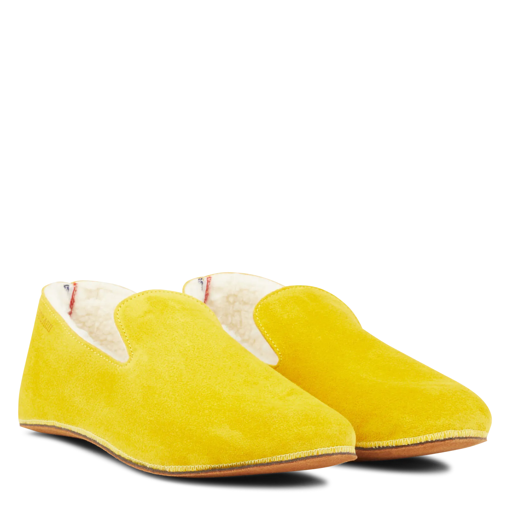 COCO  ZAPATILLAS DE CASA DE PIEL CON PELO EN AMARILLO