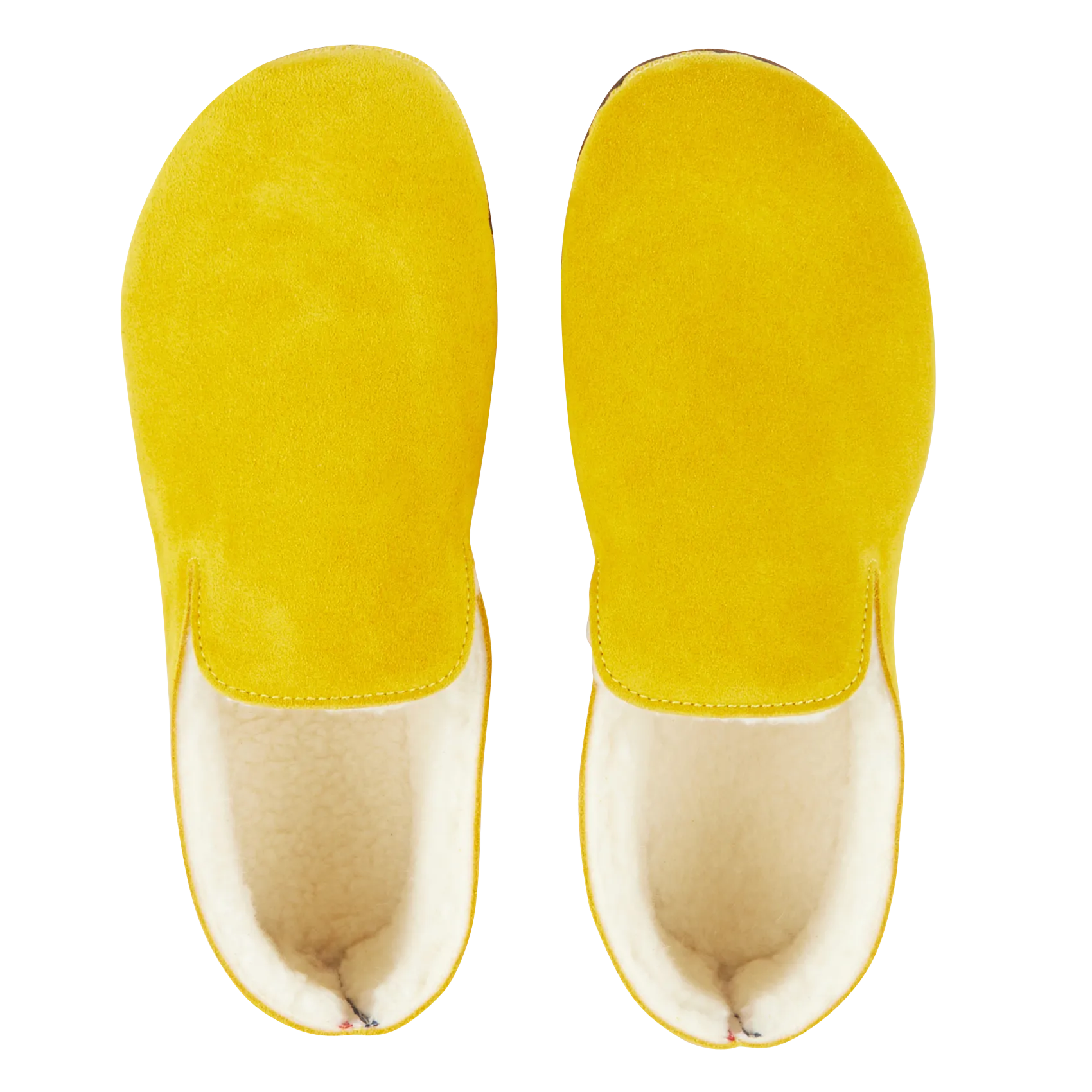 COCO  ZAPATILLAS DE CASA DE PIEL CON PELO EN AMARILLO