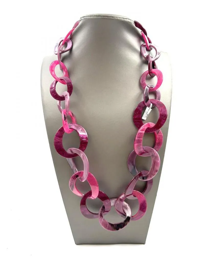 COLLARES FUCSIAS CON ESLABONES GRANDES COLOR MUY FAVORECEDOR