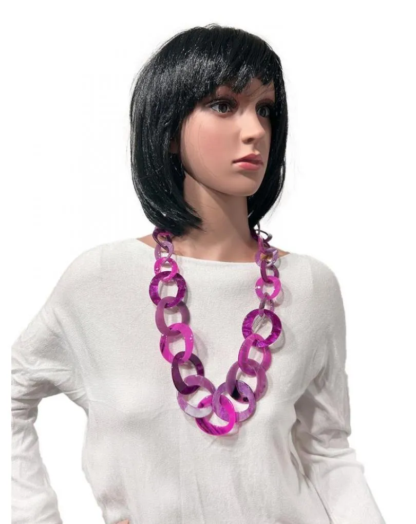 COLLARES FUCSIAS CON ESLABONES GRANDES COLOR MUY FAVORECEDOR