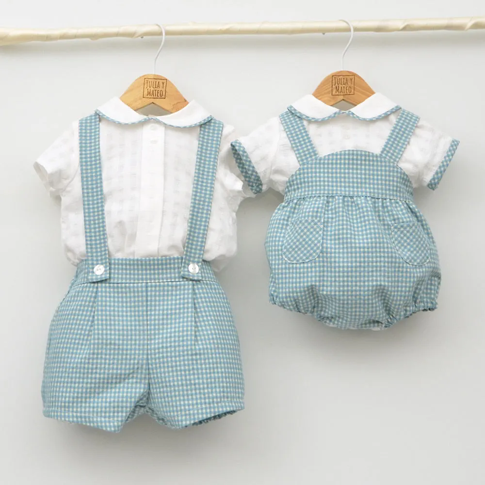 Conjunto bebé Florencia con ranita y camisa cuello bebé