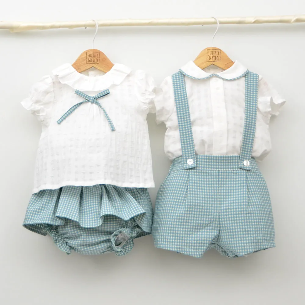 Conjunto bebé Florencia con ranita y camisa cuello bebé