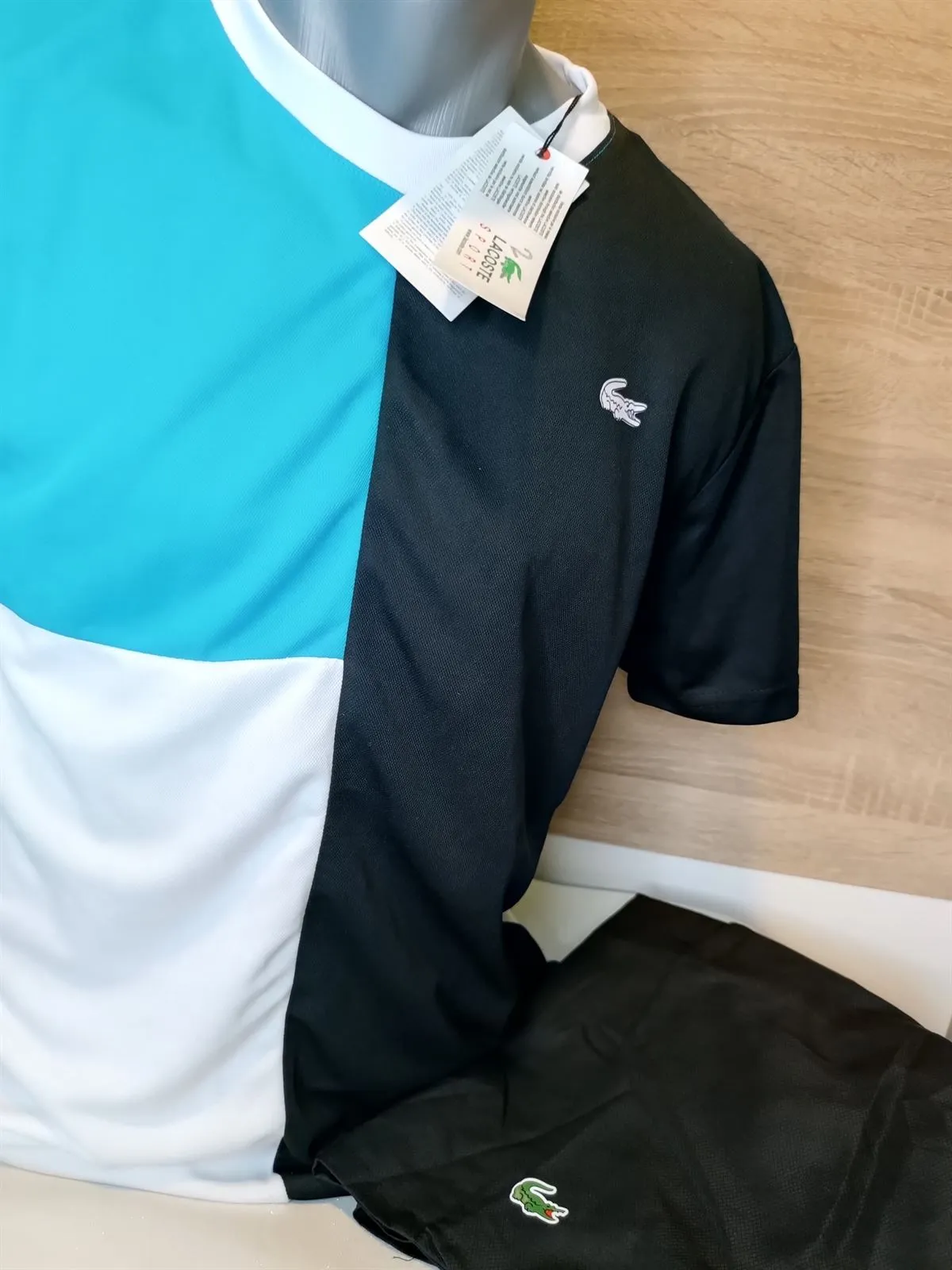 Conjunto lacoste azul y negro