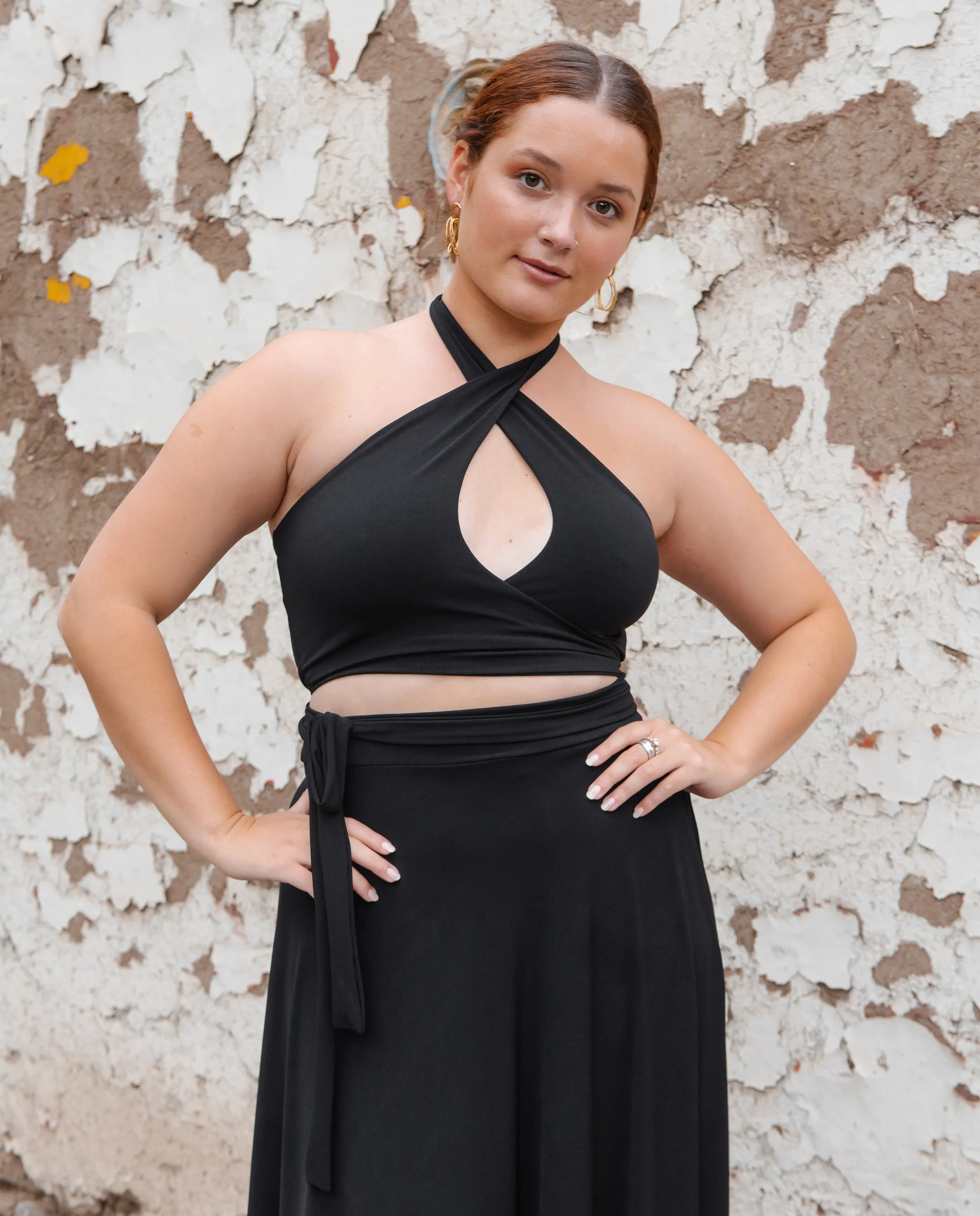 CROP TOP VANE MULTIFORMA NEGRO