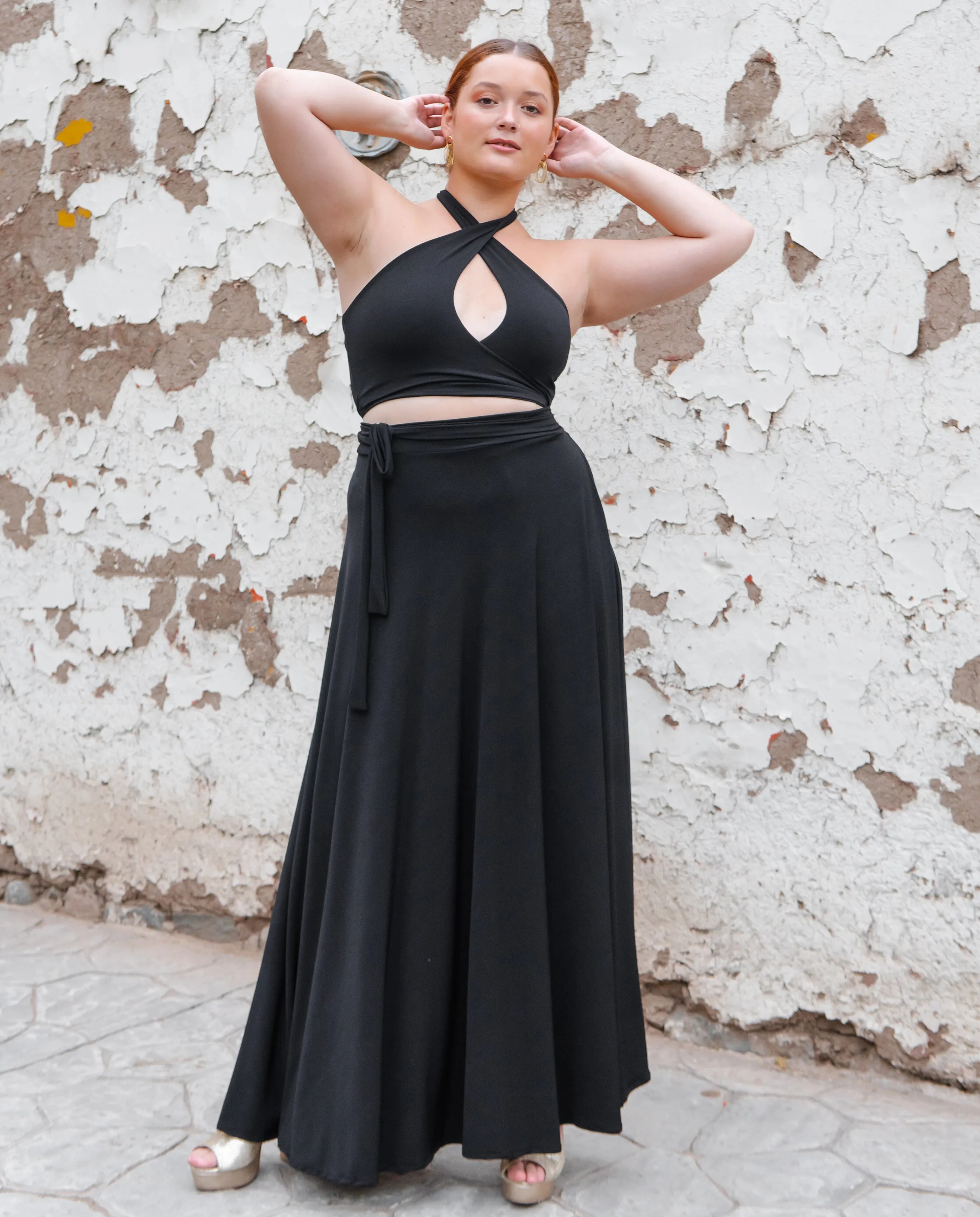 CROP TOP VANE MULTIFORMA NEGRO