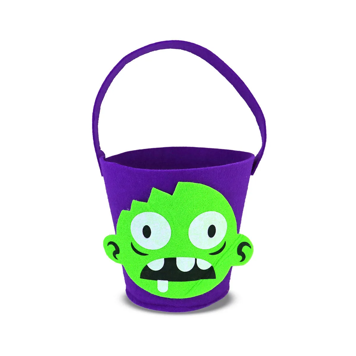 Cubeta de Fieltro con Diseo de Zombie para Dulces en Halloween