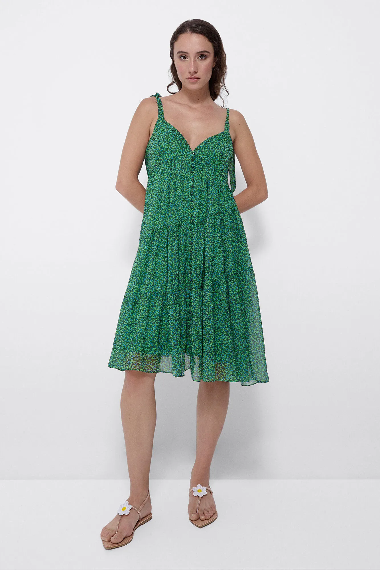 Cuplé Mini vestido vuelo gasa leopardo