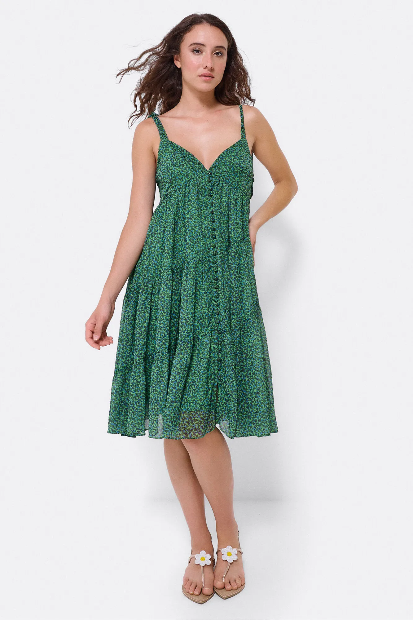 Cuplé Mini vestido vuelo gasa leopardo