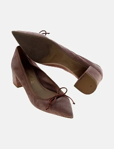 Decollette Bailarinas tacón topo