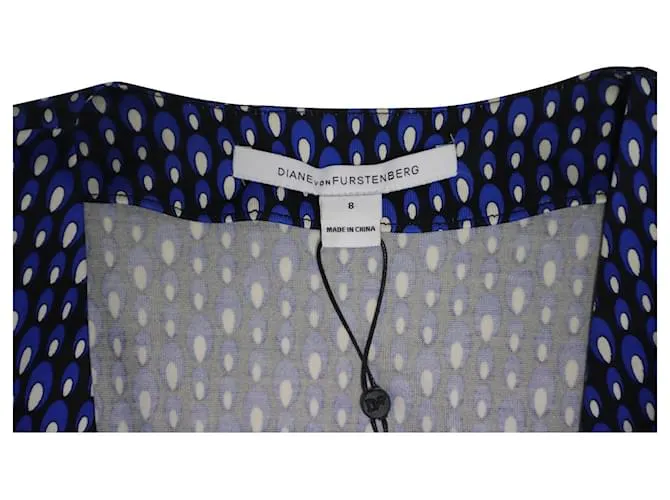 Diane Von Furstenberg Vestido cruzado de vuelo Irina en seda azul 