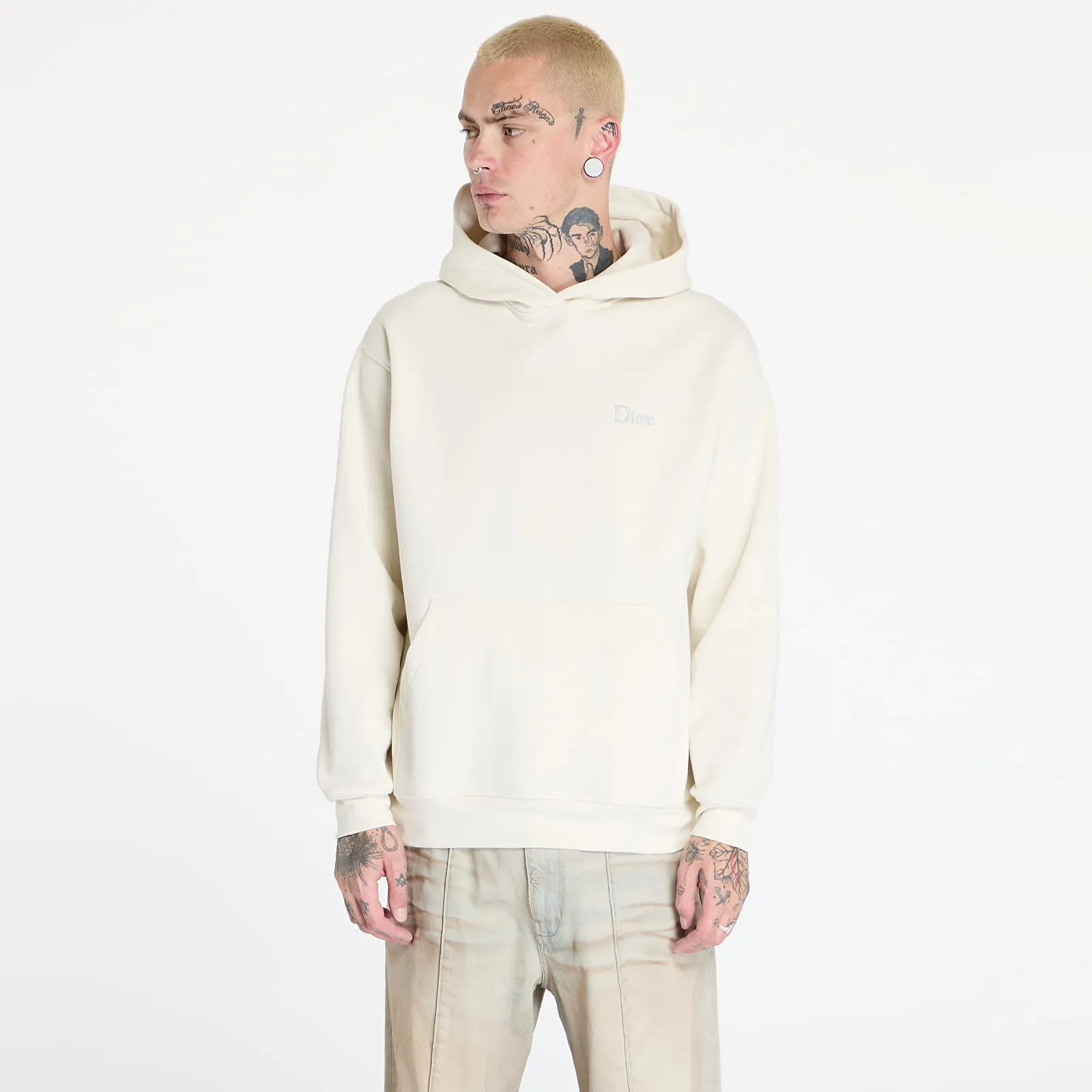 Dime Classic Small Logo Hoodie UNISEX Natural XS