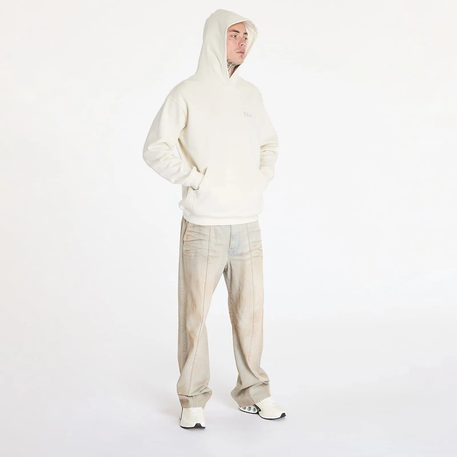Dime Classic Small Logo Hoodie UNISEX Natural XS