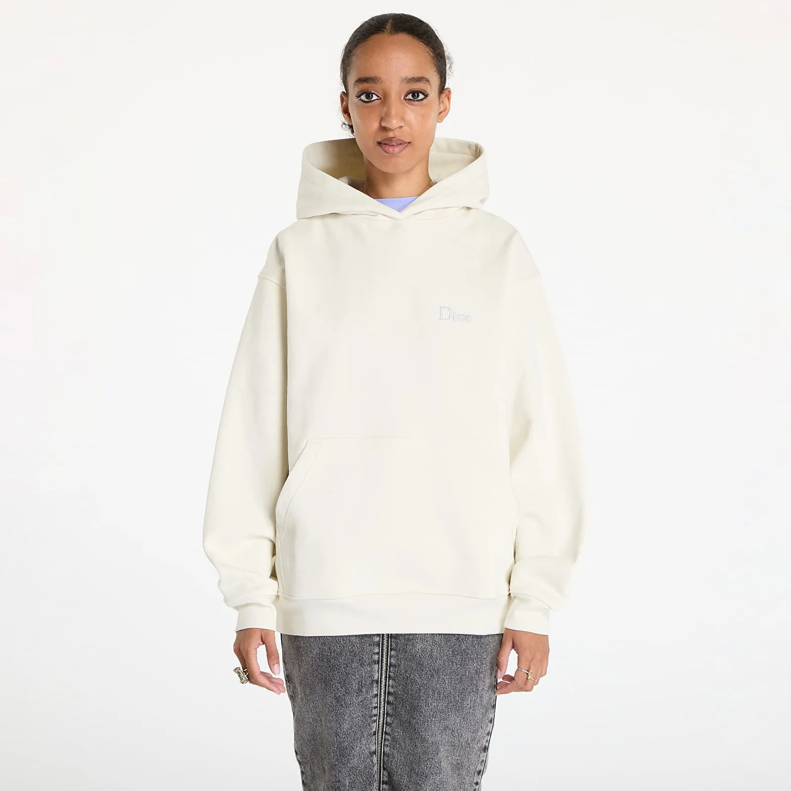 Dime Classic Small Logo Hoodie UNISEX Natural XS