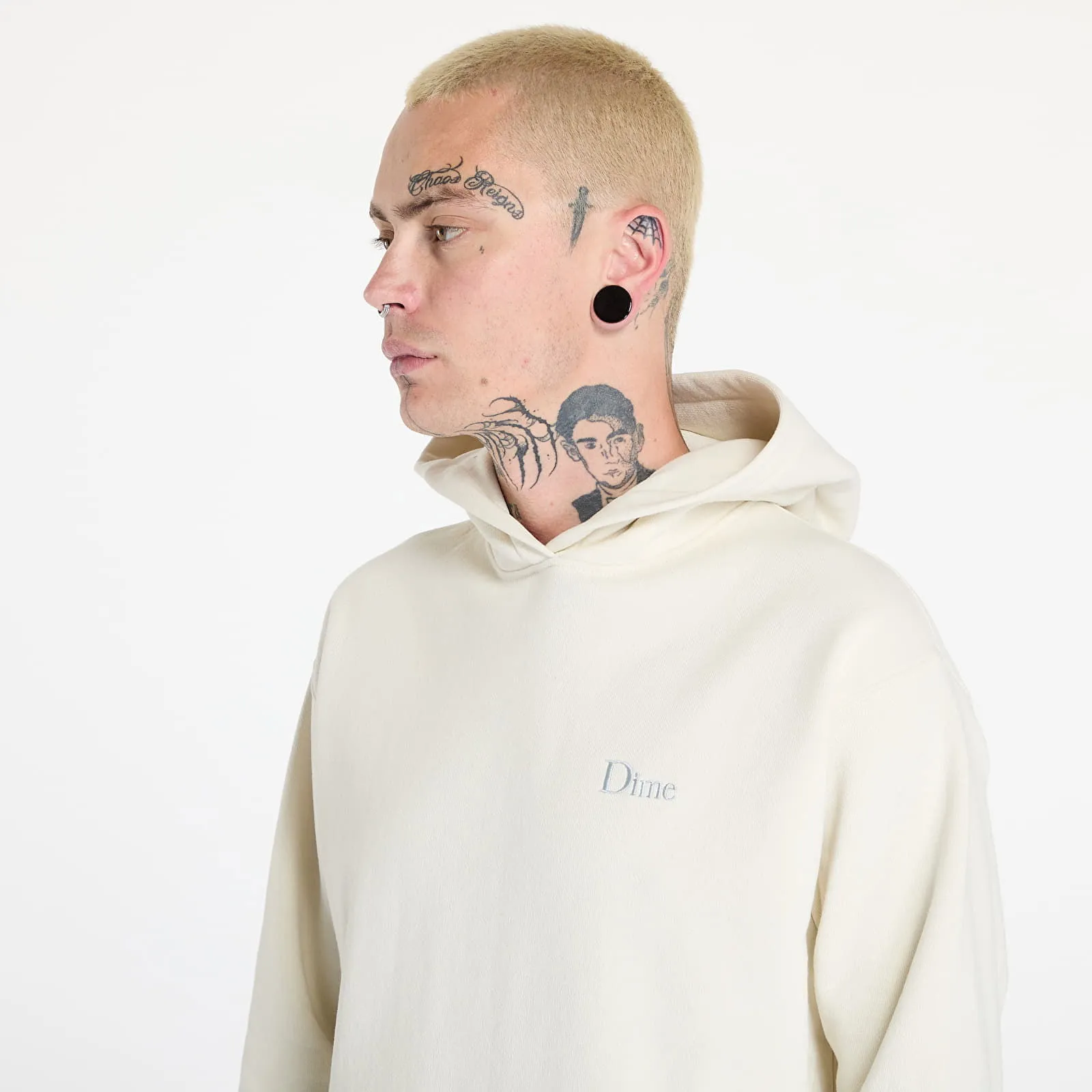 Dime Classic Small Logo Hoodie UNISEX Natural XS