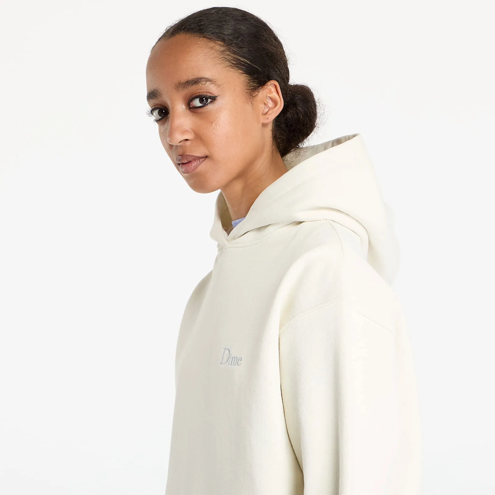Dime Classic Small Logo Hoodie UNISEX Natural XS