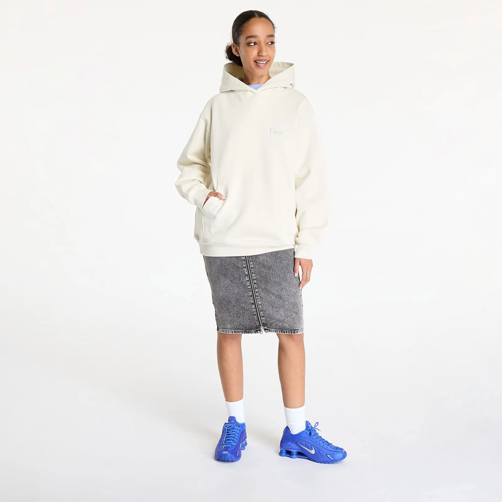 Dime Classic Small Logo Hoodie UNISEX Natural XS
