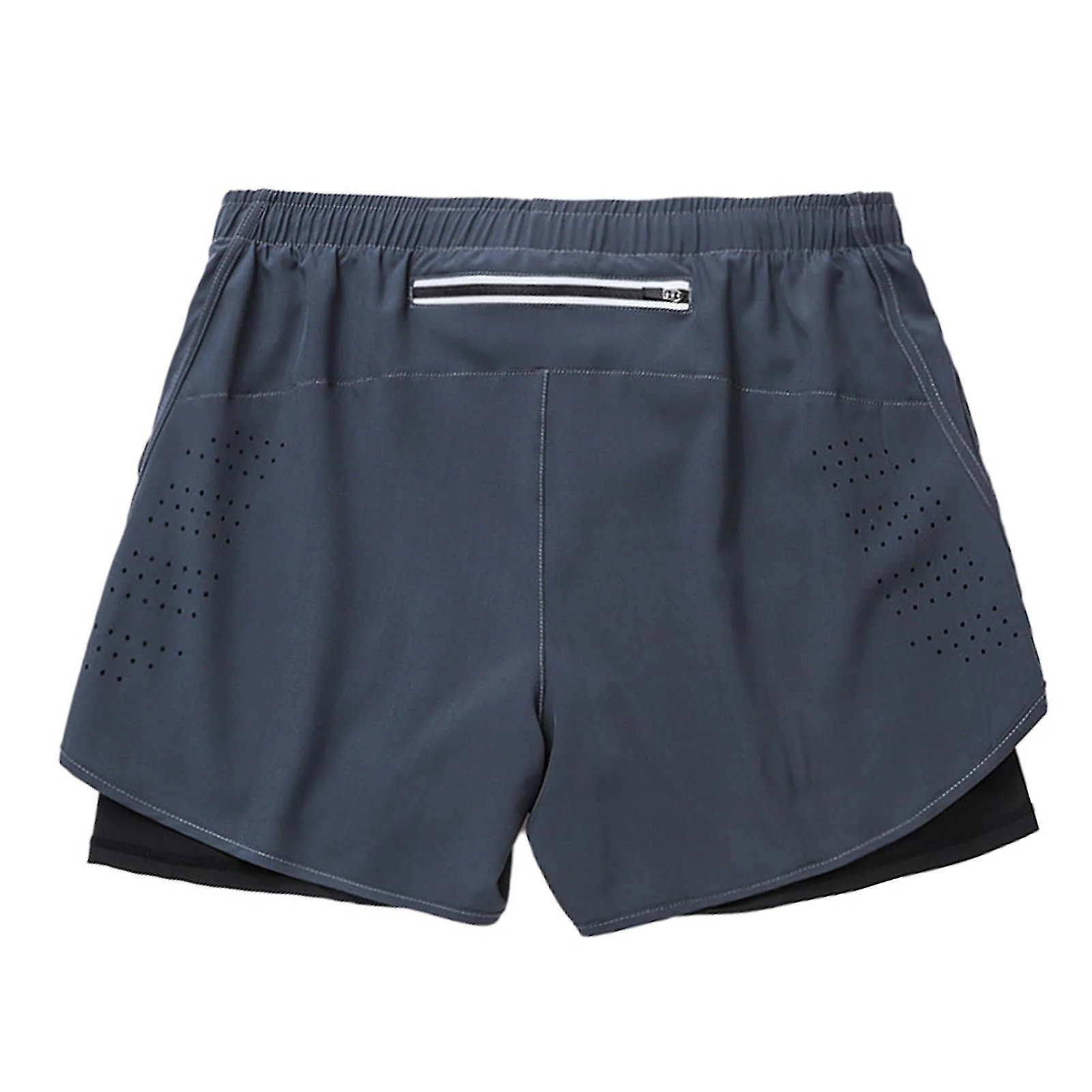 DOUBLE LAYER SPORTS SHORTS FOR MEN QUICK DRY FAKE 2PIECE FITNESS PANTS