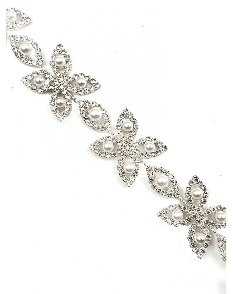 ELEGANTES DIADEMAS PLATEADAS CON PERLAS Y CRISTAL PARA NOVIAS
