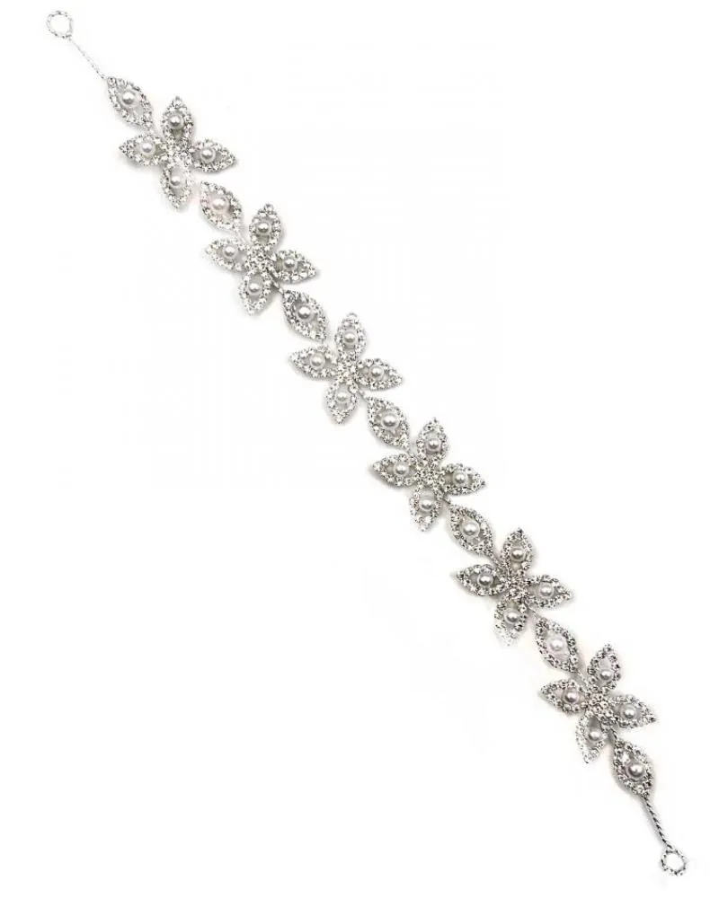 ELEGANTES DIADEMAS PLATEADAS CON PERLAS Y CRISTAL PARA NOVIAS