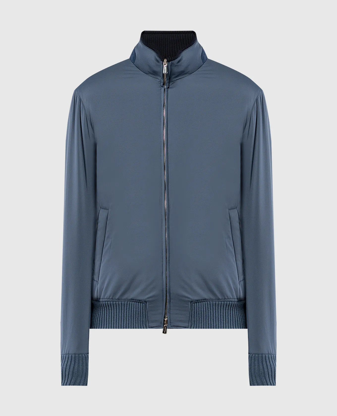 Enrico Mandelli Blue jacket with logo embroidery