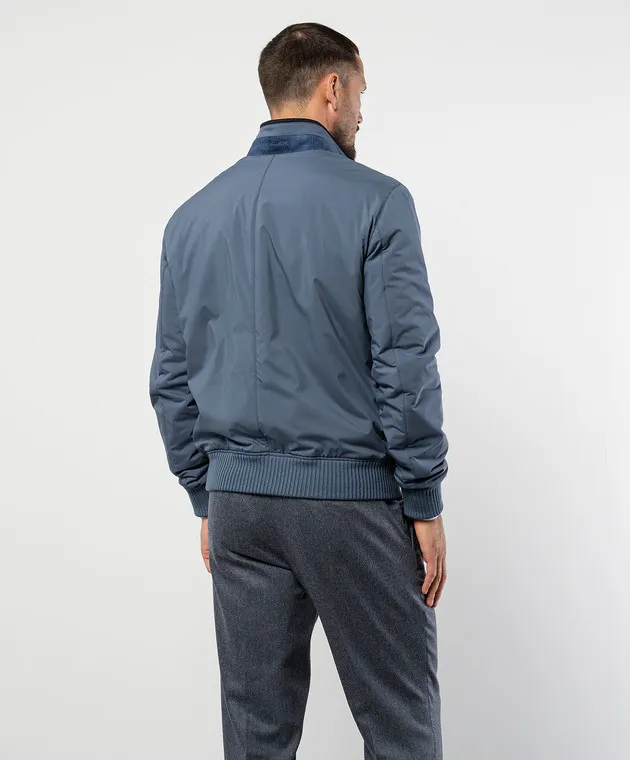 Enrico Mandelli Blue jacket with logo embroidery