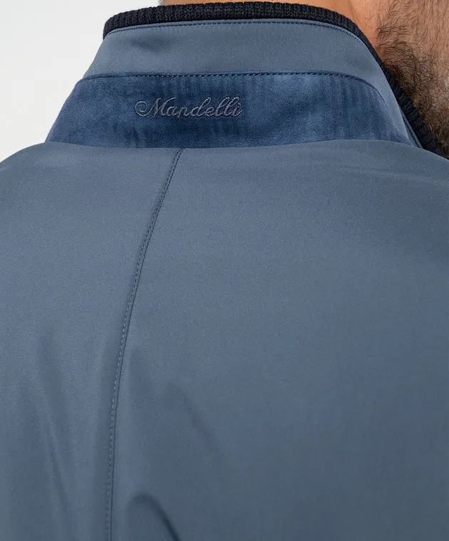 Enrico Mandelli Blue jacket with logo embroidery