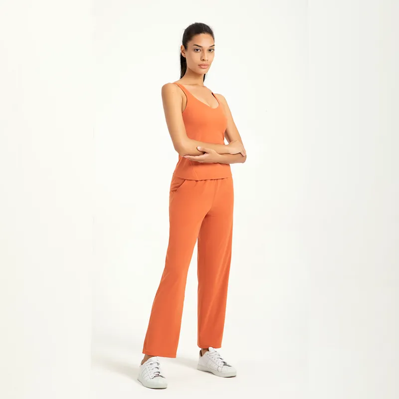 Envío gratis yoga pantalones de pierna ancha informal deportivo de gimnasio de cintura alta dama relajada leggings floja medias 