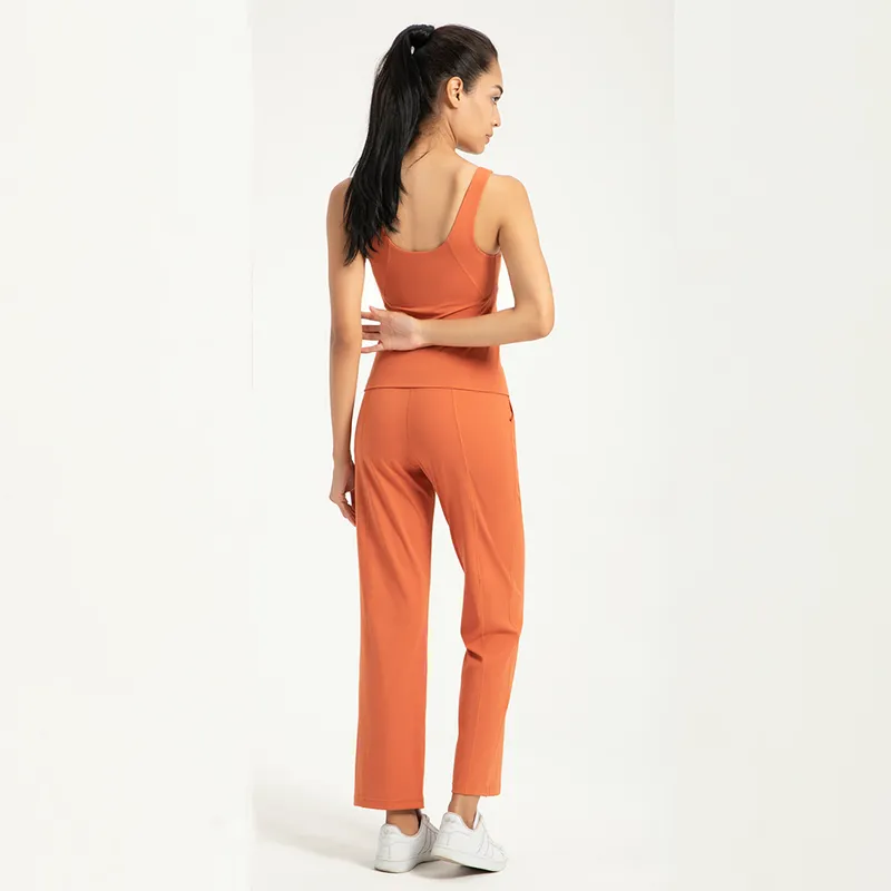 Envío gratis yoga pantalones de pierna ancha informal deportivo de gimnasio de cintura alta dama relajada leggings floja medias 