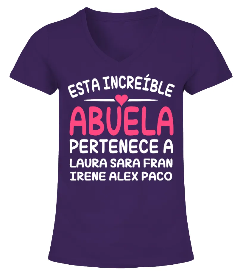 Este increíble abuela pertenece a Laura, Sara, Fran, Irene, Alex, Paco Camiseta cuello pico Mujer