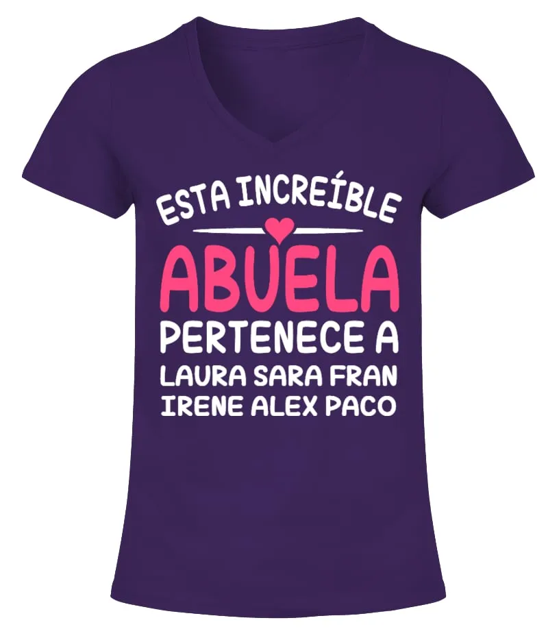 Este increíble abuela pertenece a Laura, Sara, Fran, Irene, Alex, Paco Camiseta cuello pico Mujer