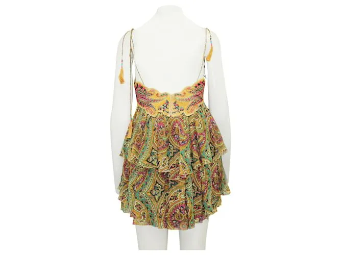 Etro Top de tirantes de espagueti en capas con estampado colorido 