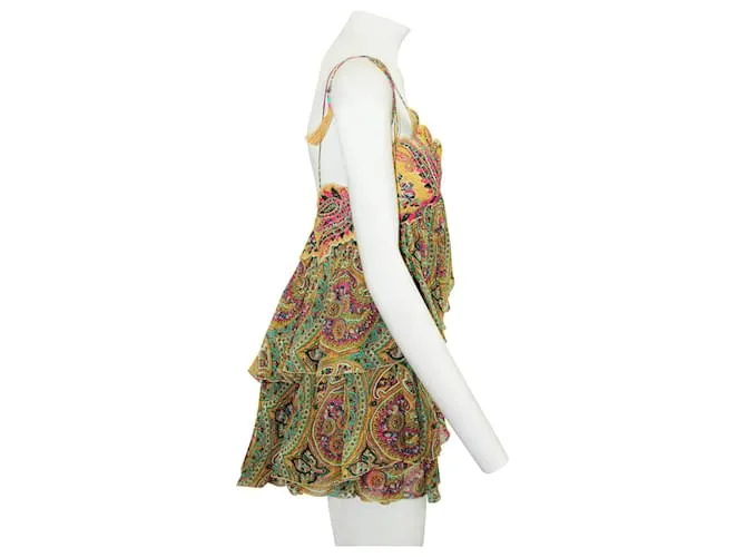 Etro Top de tirantes de espagueti en capas con estampado colorido 