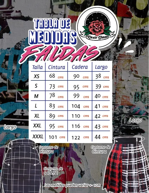 FALDA ESCOCESA NEGRA AJUSTADA  ROSIEGLAM