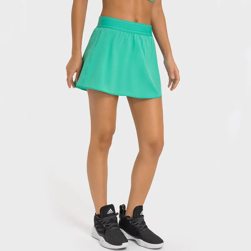 Faleta de yoga Punto de juego Falda de tenis anti resplandor mini falda universitaria secado rápido deportes transpirables panta