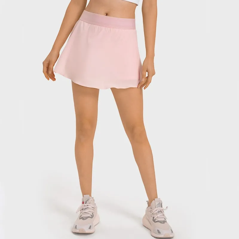 Faleta de yoga Punto de juego Falda de tenis anti resplandor mini falda universitaria secado rápido deportes transpirables panta