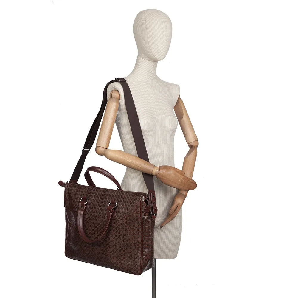 Ferragamo Maletín Gancio Piel Marrón
