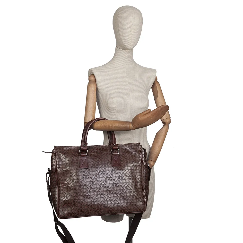 Ferragamo Maletín Gancio Piel Marrón
