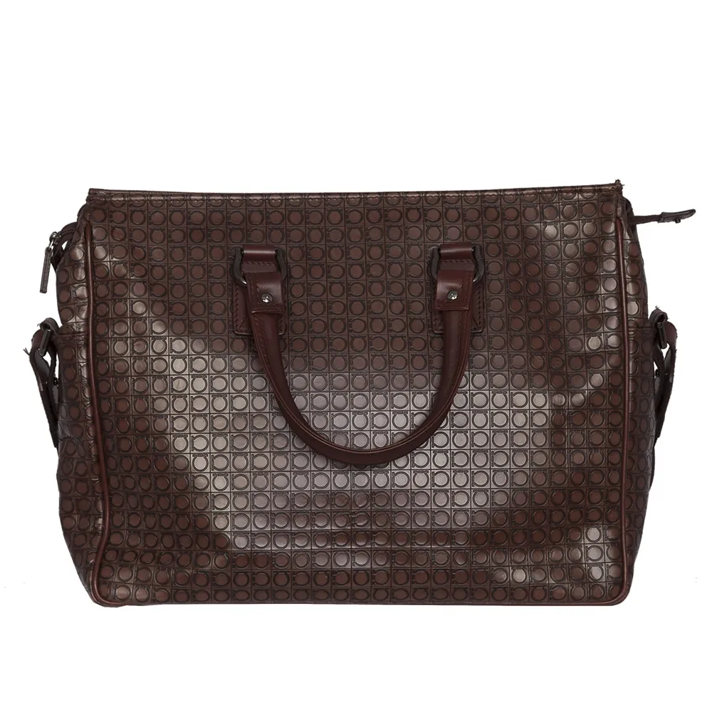 Ferragamo Maletín Gancio Piel Marrón