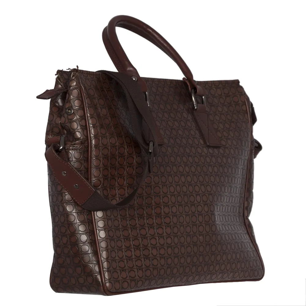 Ferragamo Maletín Gancio Piel Marrón